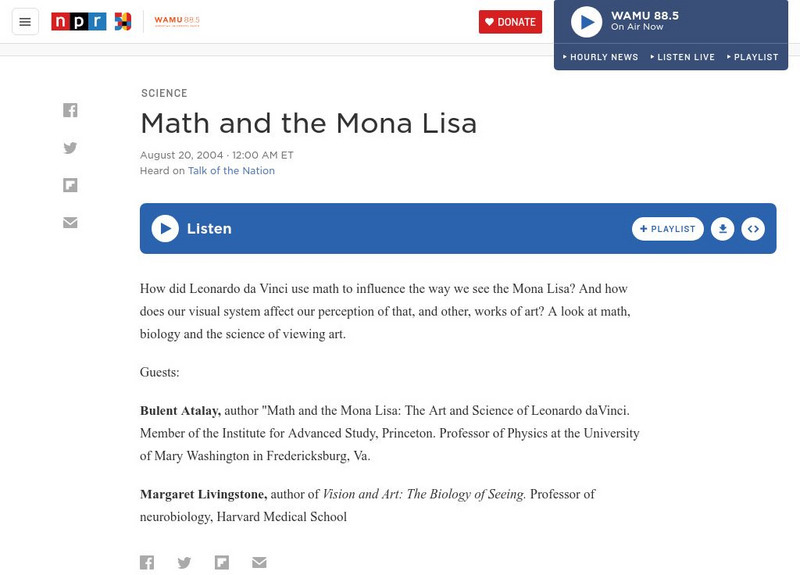Npr: Math and the Mona Lisa Audio