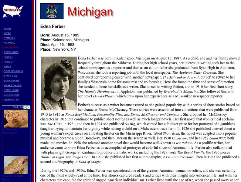 Netstate: Michigan, Edna Ferber Website Netstate: Michigan, Edna Ferber Website