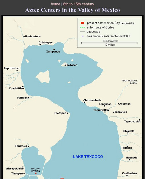 Aztec Centers in the Region of Lake Texcoco Graphic Aztec Centers in the Region of Lake Texcoco Graphic