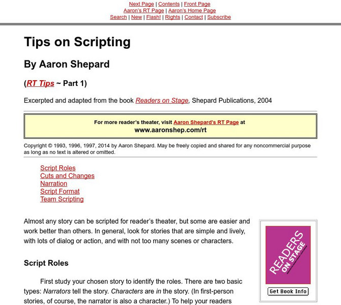 Tips on Scripting by Aaron Shepard eBook Tips on Scripting by Aaron Shepard eBook
