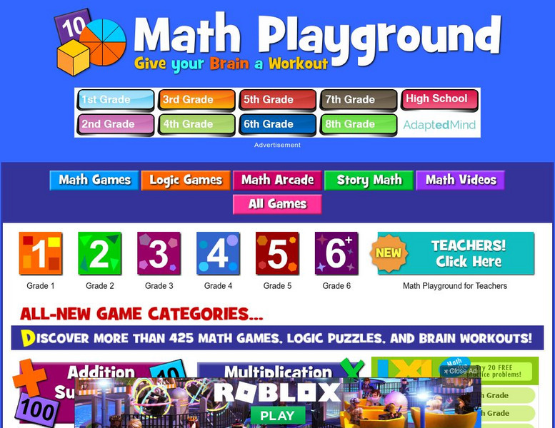 Math Playground: Speedy Sums Website