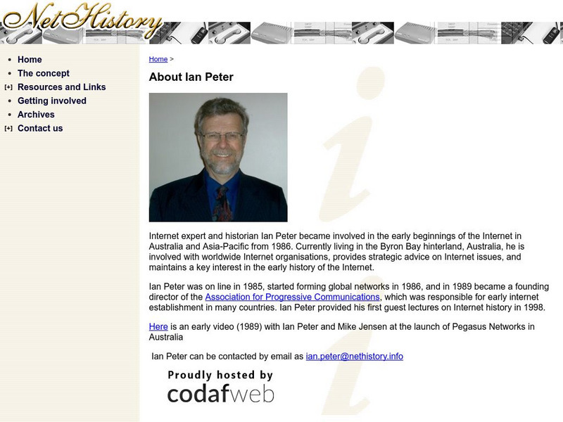 Net History: Ian Peter Handout