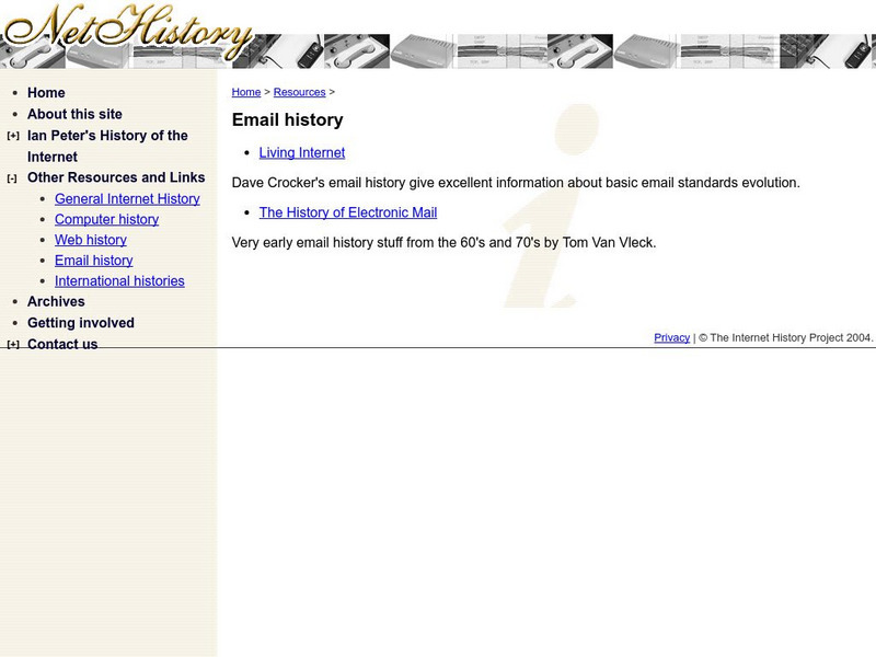 Net History: Email History Website