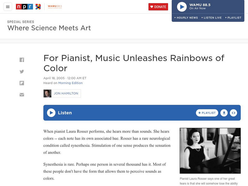 Npr: For Pianist, Music Unleashes Rainbows of Color Audio Npr: For Pianist, Music Unleashes Rainbows of Color Audio