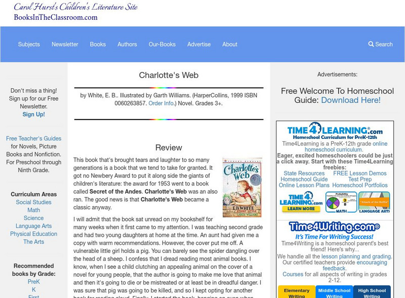 Carol Hurst's Children's Literature Site: Charlotte's Web Unit Plan Carol Hurst's Children's Literature Site: Charlotte's Web Unit Plan