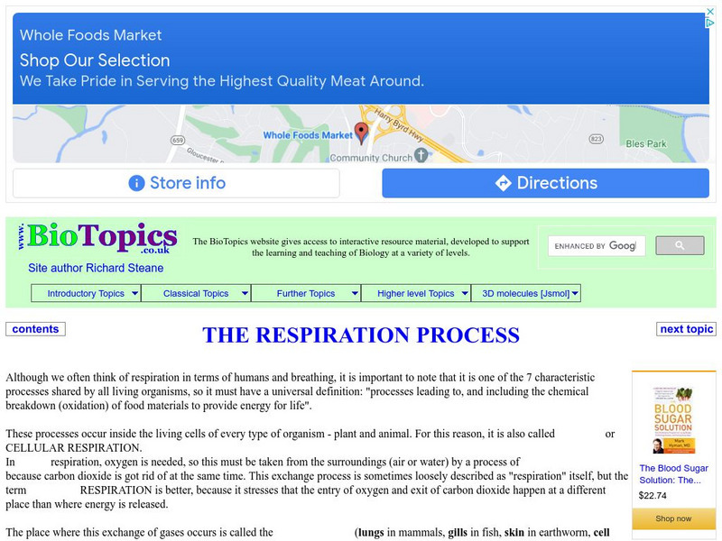 Bio Topics: The Respiration Process Unknown Type Bio Topics: The Respiration Process Unknown Type