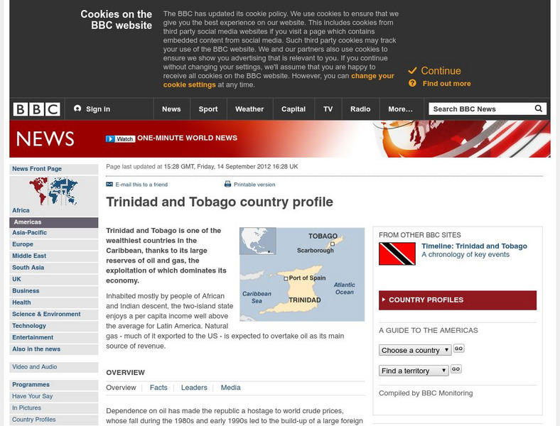 Bbc: News: Country Profile: Trinidad and Tobago Handout Bbc: News: Country Profile: Trinidad and Tobago Handout