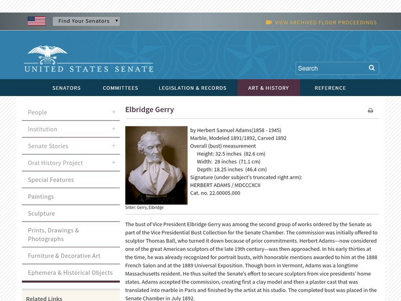 Vice Presidents of the United States: Elbridge Gerry Handout