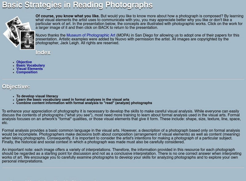 Basic Strategies in Reading Photographs Handout Basic Strategies in Reading Photographs Handout