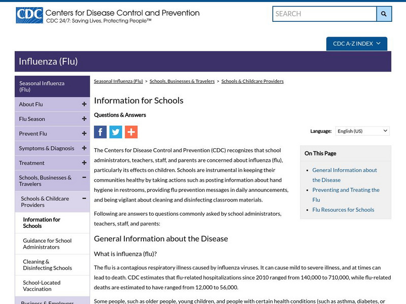 Centers for Disease Control: Preventing the Flu: Questions and Answers Handout Centers for Disease Control: Preventing the Flu: Questions and Answers Handout