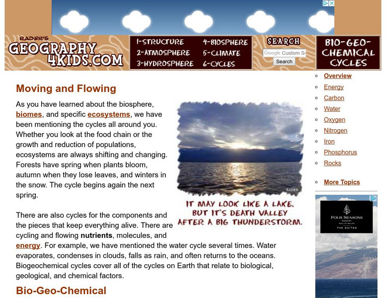 Geography4 kids.com: Biogeochemical Cycles Handout Geography4 kids.com: Biogeochemical Cycles Handout