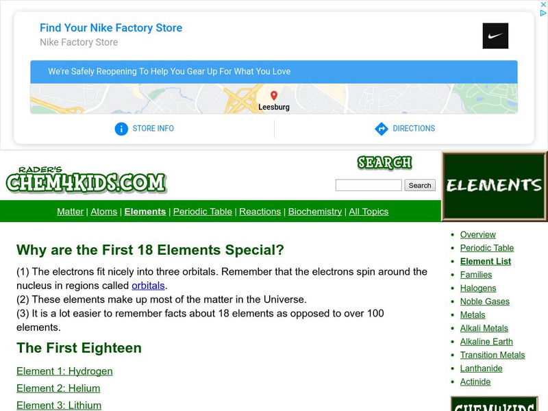 Chem4 Kids: Element List Handout Chem4 Kids: Element List Handout