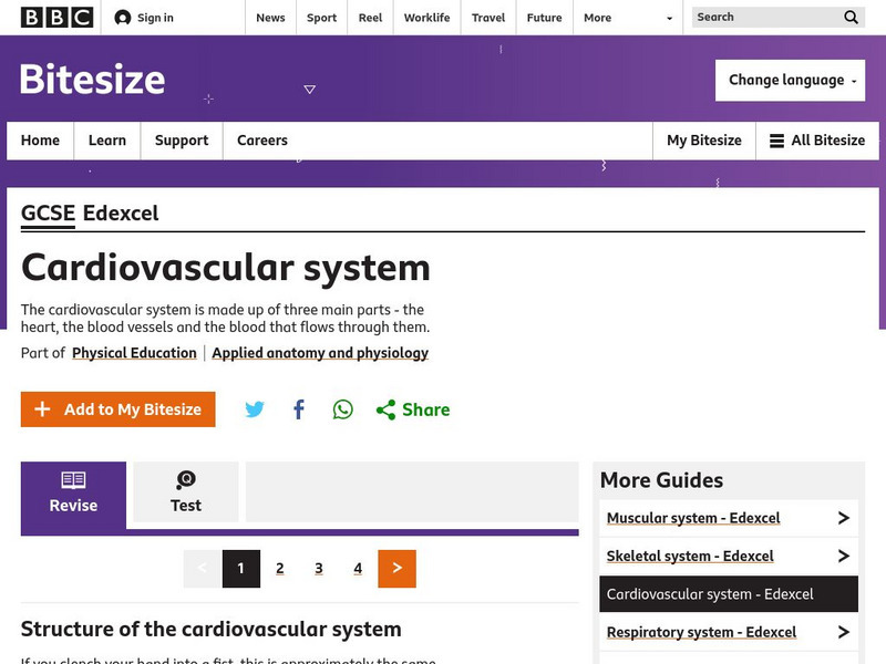 Bbc: Gcse Bitesize: Cardiovascular System Interactive Bbc: Gcse Bitesize: Cardiovascular System Interactive