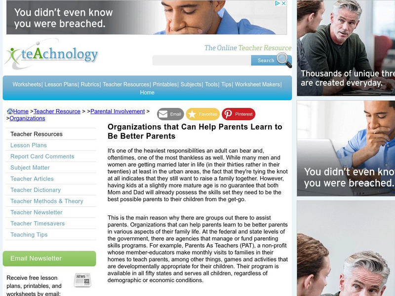 Teachnology: Parental Organizations Website Teachnology: Parental Organizations Website