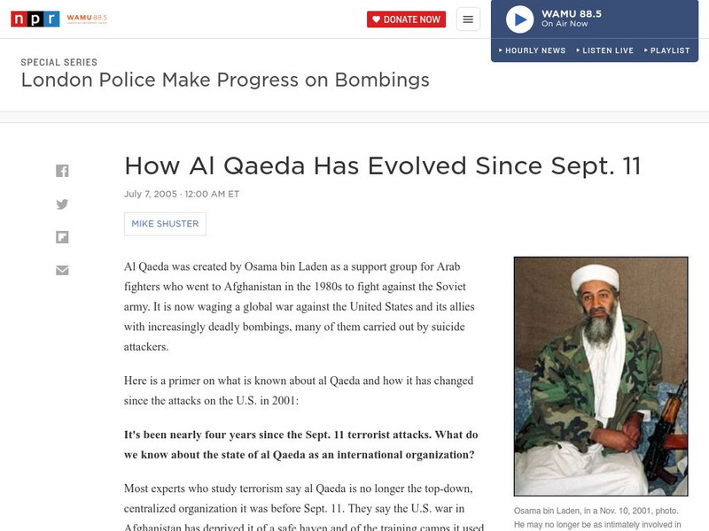 Npr: How Al Qaeda Has Evolved Since Sept. 11 Audio