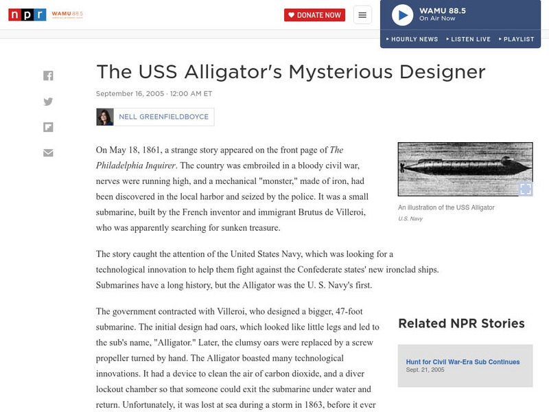 Npr: Uss Alligator's Mysterious Designer Audio