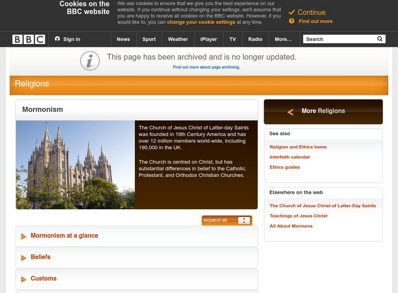 Bbc Religion and Ethics Homepage: Mormonism Website Bbc Religion and Ethics Homepage: Mormonism Website