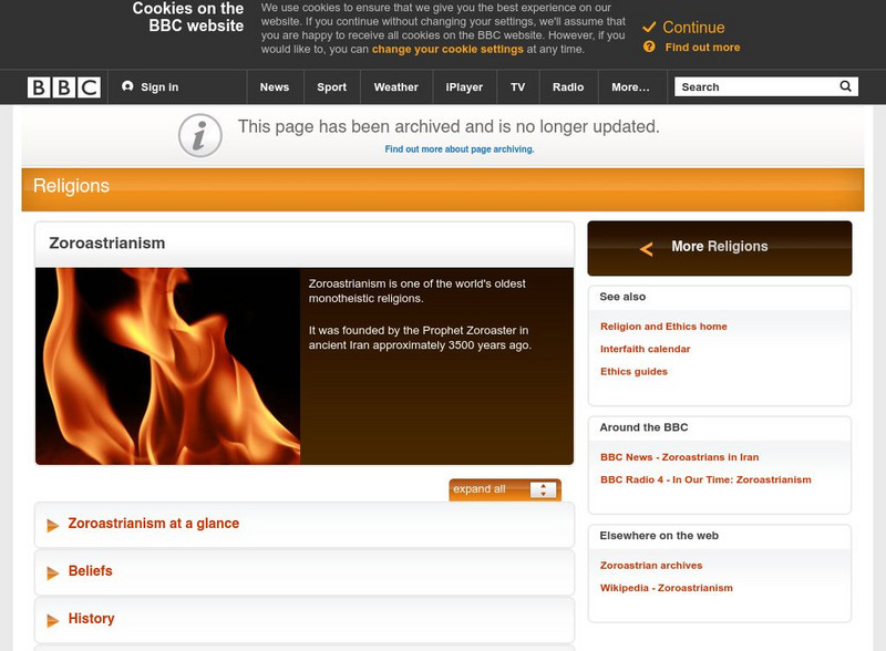 Bbc Religion and Ethics Homepage: Zoroastrianism Handout Bbc Religion and Ethics Homepage: Zoroastrianism Handout