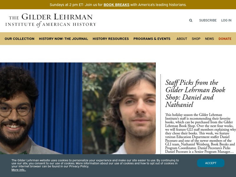 Gilder Lehrman Institute of American History Website Gilder Lehrman Institute of American History Website