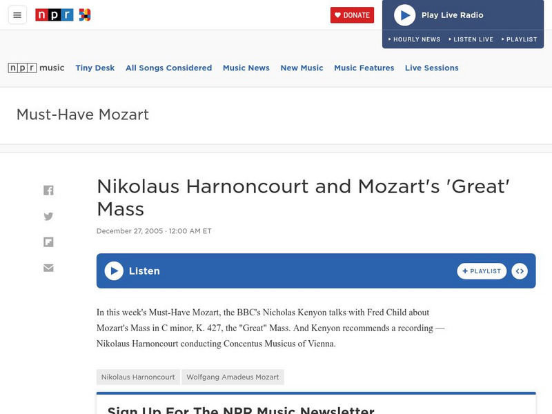 Npr: Mozart's Mass in C Minor Audio