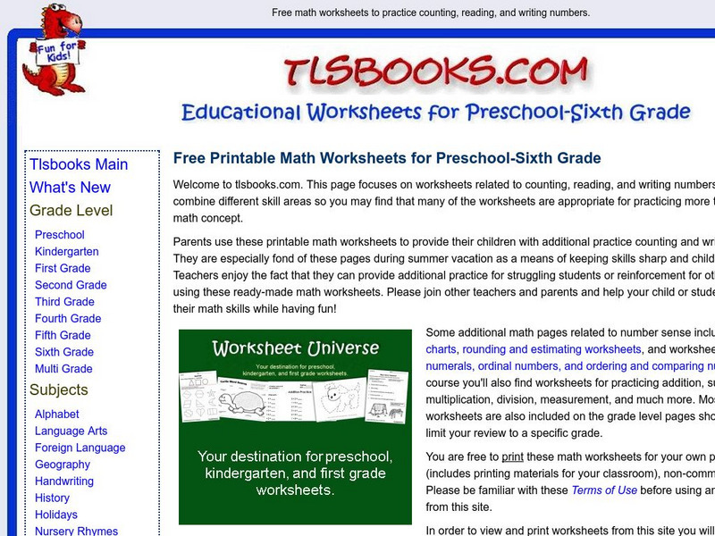 Tlsbooks.com: Printable Math Worksheets Unknown Type Tlsbooks.com: Printable Math Worksheets Unknown Type