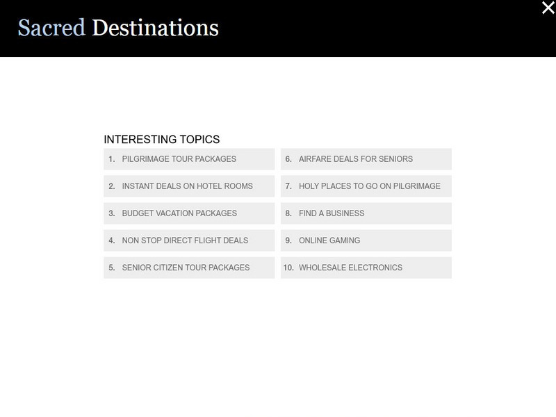 Sacred Destinations: The World's Spiritual Places Website Sacred Destinations: The World's Spiritual Places Website
