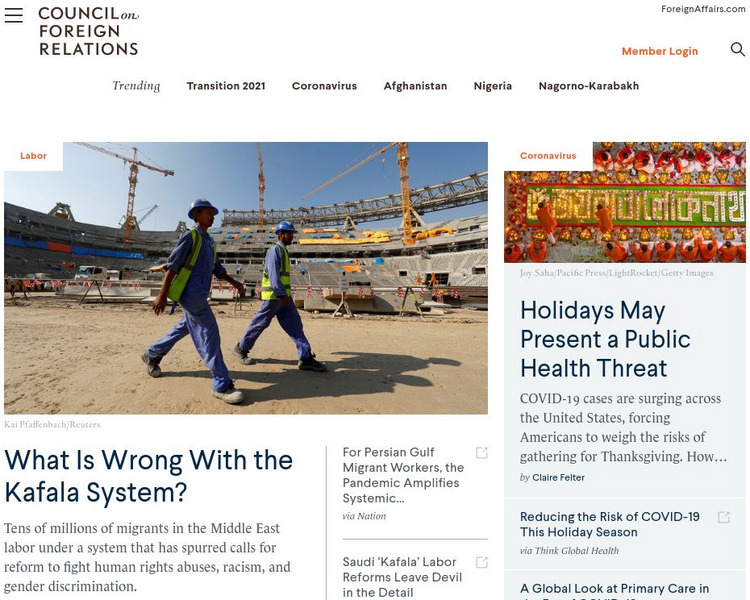 Council on Foreign Relations Website