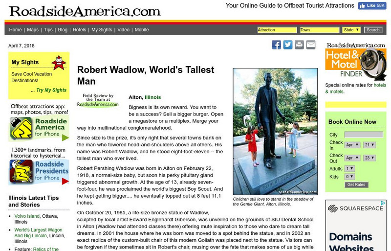 Robert Wadlow: World's Biggest Man Website