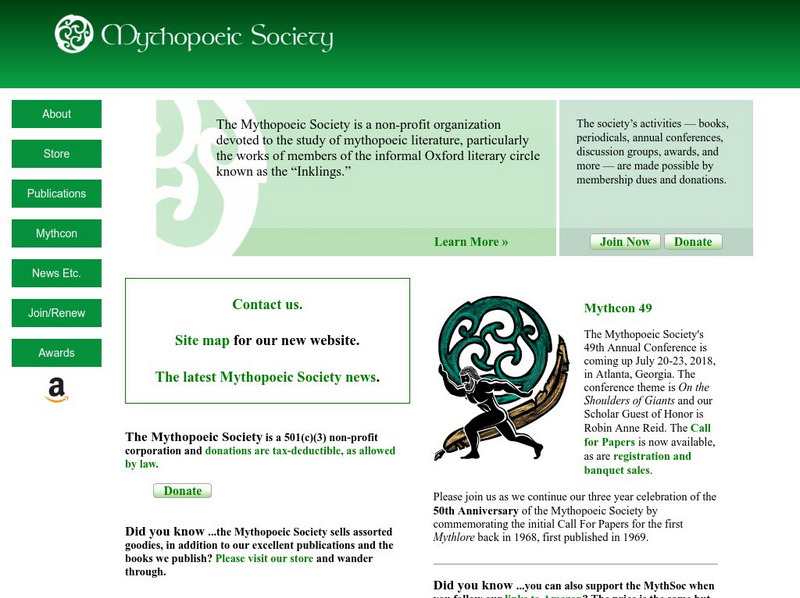 The Mythopoeic Society Website The Mythopoeic Society Website