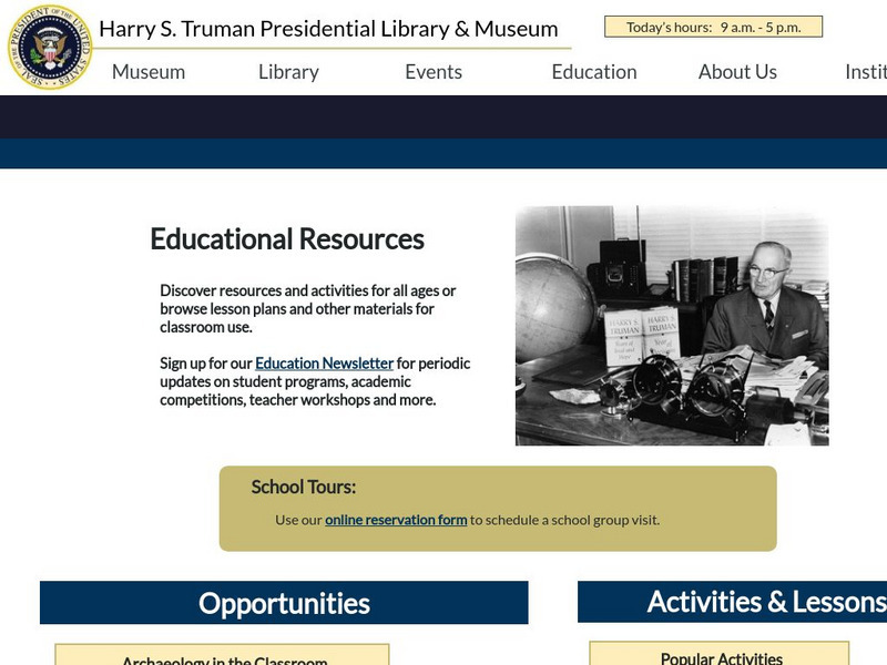 Truman Presidential Museum and Library Activity Truman Presidential Museum and Library Activity