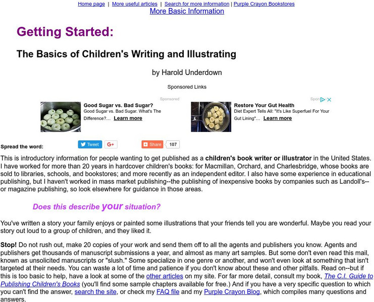 Getting Started: The Basics of Writing & Illustrating Activity Getting Started: The Basics of Writing & Illustrating Activity
