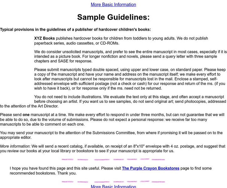 A Publisher's Sample Guidelines eBook A Publisher's Sample Guidelines eBook