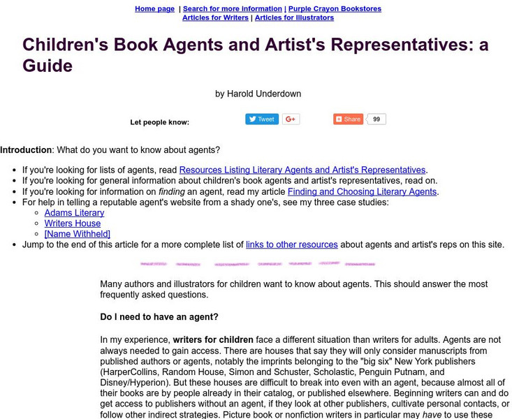 The Purple Crayon: Resources About Agents for Writers Activity The Purple Crayon: Resources About Agents for Writers Activity