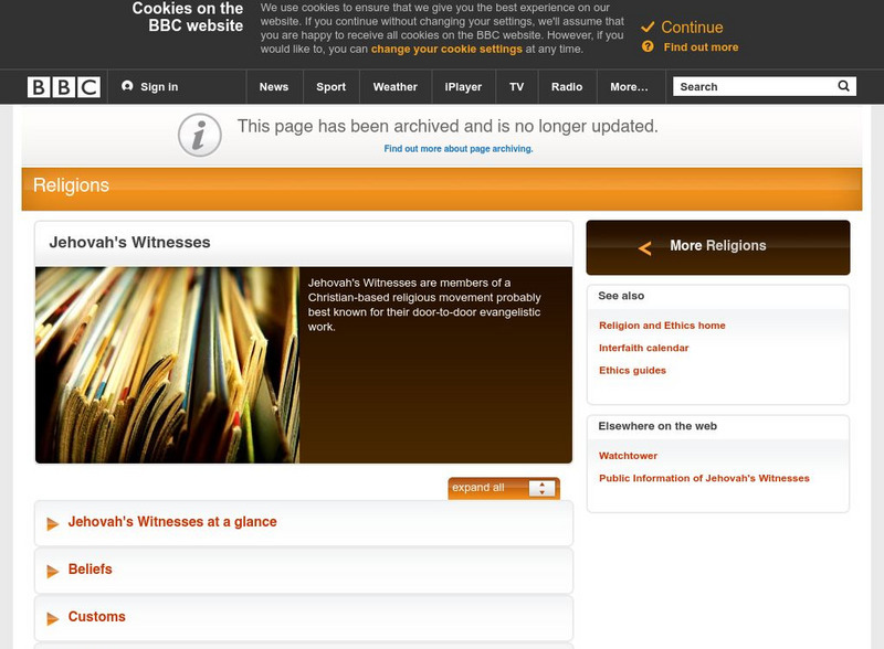 Bbc: Religions: An Introduction to Jehovah's Witnesses Website Bbc: Religions: An Introduction to Jehovah's Witnesses Website
