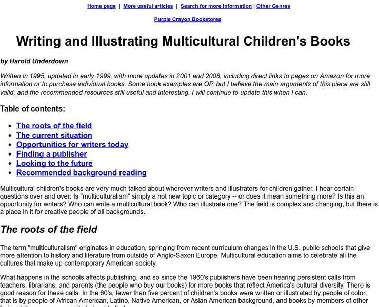 Writing and Illustrating Multicultural Children's Books Article Writing and Illustrating Multicultural Children's Books Article