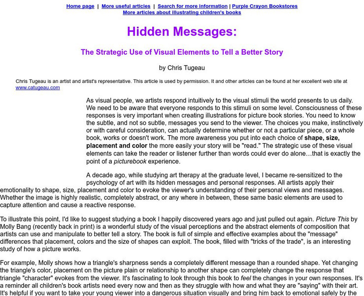 The Use of Visual Elements to Tell a Better Story Handout The Use of Visual Elements to Tell a Better Story Handout