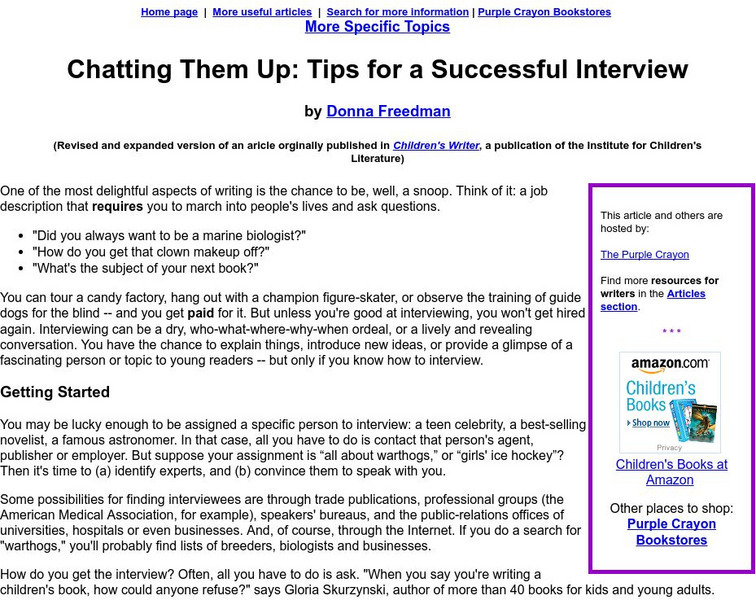 Chatting Them Up: Tips for a Successful Interview Article Chatting Them Up: Tips for a Successful Interview Article