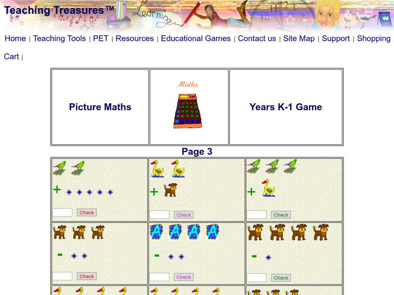 Teaching Treasures Picture Math Grades K 1 (Page 3) Activity Teaching Treasures Picture Math Grades K 1 (Page 3) Activity