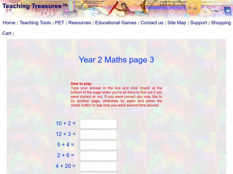 Teaching Treasures: Year Two Math (Page 3) Activity Teaching Treasures: Year Two Math (Page 3) Activity