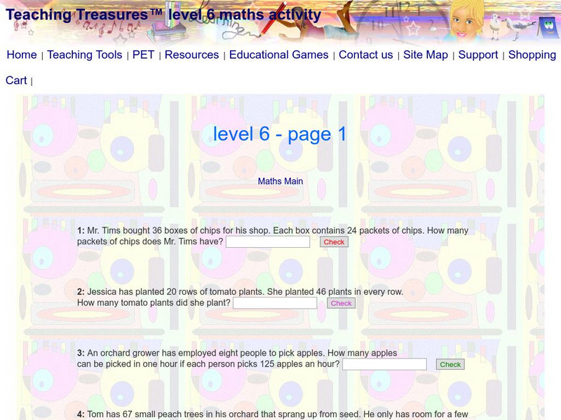 Teaching Treasures: Year Six Math (Page 1) Activity Teaching Treasures: Year Six Math (Page 1) Activity