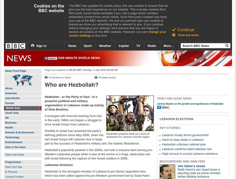 Bbc: Who Are Hezbollah? Article Bbc: Who Are Hezbollah? Article