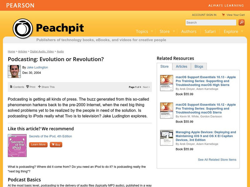 Peachpit: Podcasting Basics Website Peachpit: Podcasting Basics Website