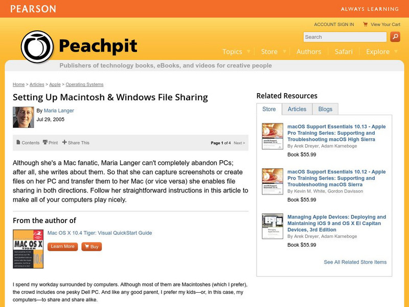 Peachpit: Setting Up Macintosh & Windows File Sharing Website