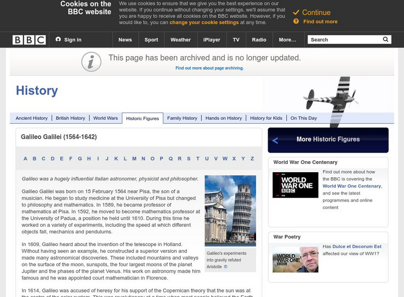 Bbc: History: Galileo Galilei Website Bbc: History: Galileo Galilei Website
