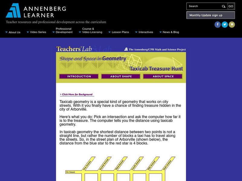 Annenberg Learner: Taxicab Treasure Hunt Activity Annenberg Learner: Taxicab Treasure Hunt Activity