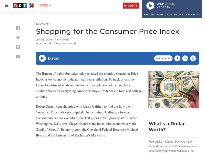 Npr: Shopping for the Consumer Price Index Audio Npr: Shopping for the Consumer Price Index Audio