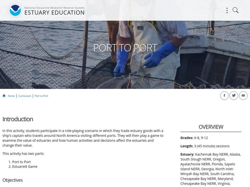 Noaa: Estuaries 101 Curriculum: Port to Port Unit Plan Noaa: Estuaries 101 Curriculum: Port to Port Unit Plan