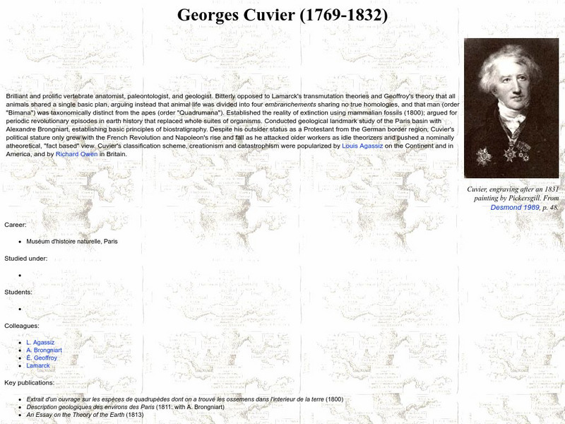 University of California: George Cuvier Website University of California: George Cuvier Website