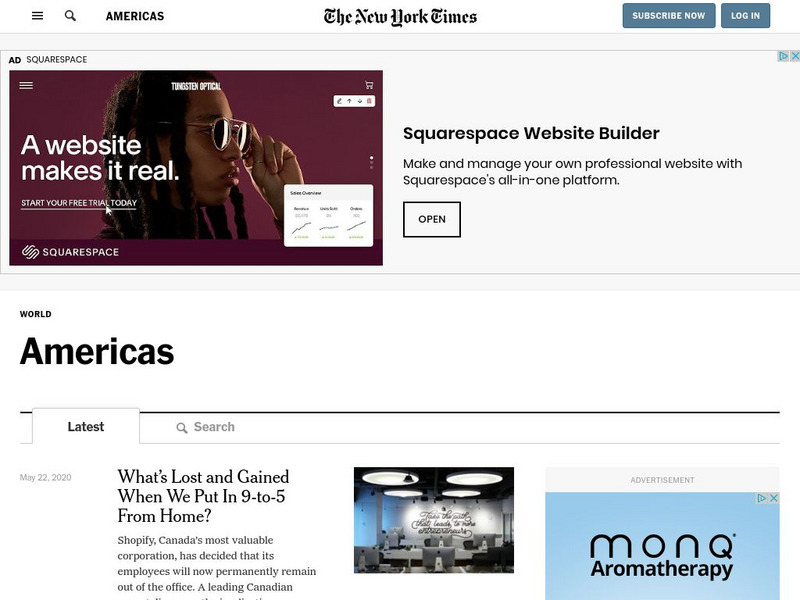 New York Times: The Americas Website New York Times: The Americas Website