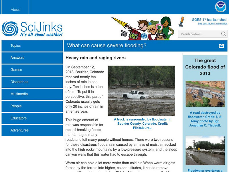 Nasa: Sci Jinks: What Can Cause Severe Flooding? Website